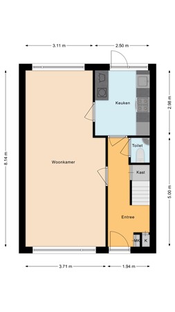 Floorplan - Merel 6, 2411 KN Bodegraven